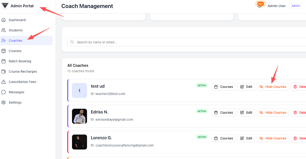 Availability Control Interface
